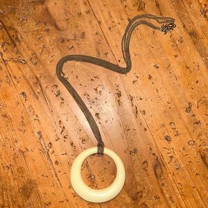 RARE ICONIC Vintage 70s style necklace, large circular design on silver chain